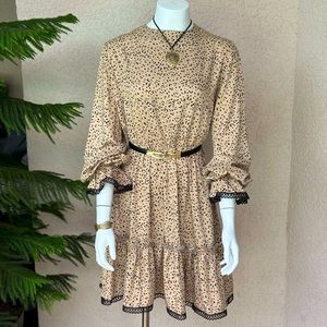 Leopard long sleeve dress